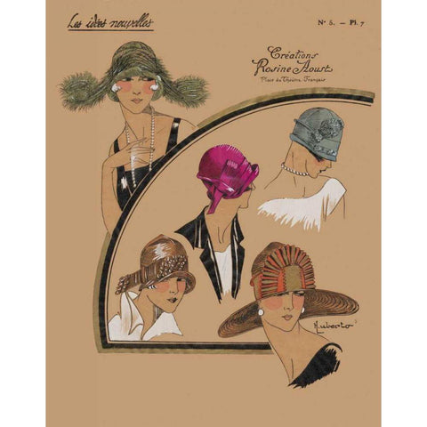 Elegant Chapeau II Black Modern Wood Framed Art Print by Unknown
