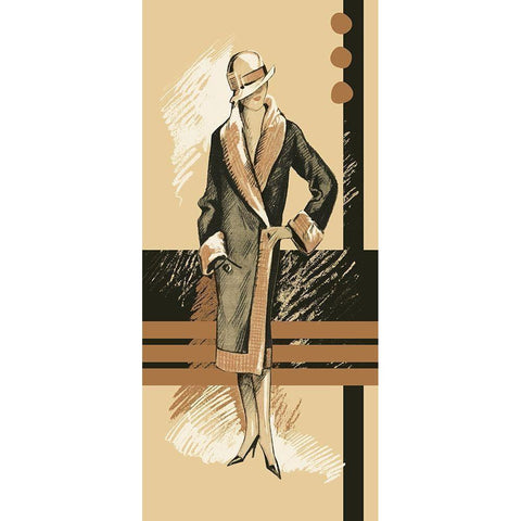 Large Retro Fashion Black Modern Wood Framed Art Print by Unkown