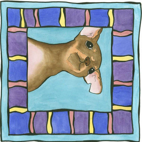 Tiny Black Ornate Wood Framed Art Print with Double Matting by Meagher, Megan