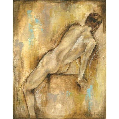 Nude Gesture I Gold Ornate Wood Framed Art Print with Double Matting by Goldberger, Jennifer