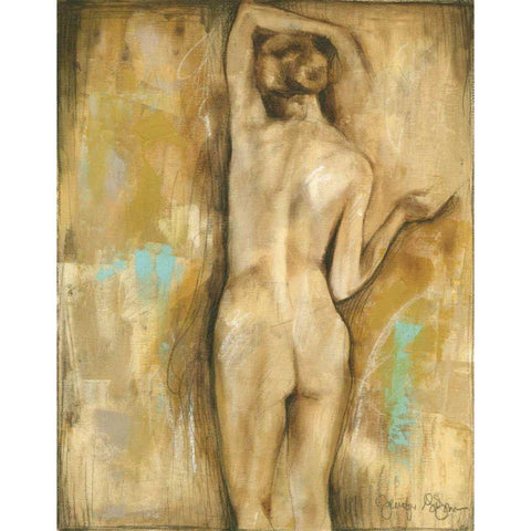 Nude Gesture II White Modern Wood Framed Art Print by Goldberger, Jennifer