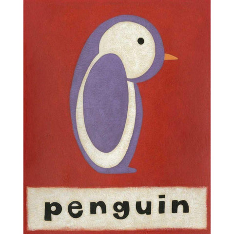 P is for Penguin White Modern Wood Framed Art Print by Zarris, Chariklia