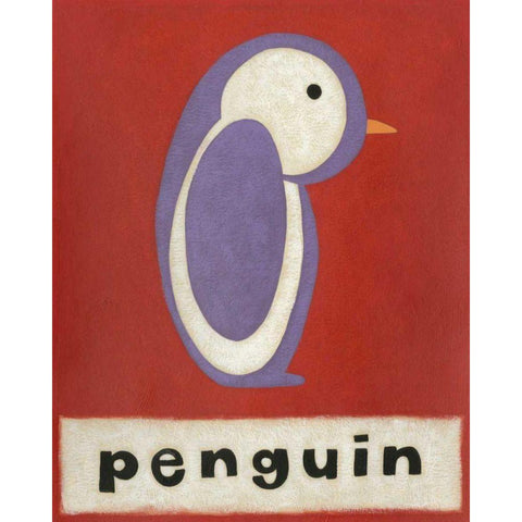 P is for Penguin Black Modern Wood Framed Art Print by Zarris, Chariklia