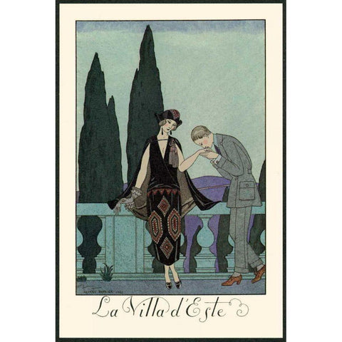 La Villa dEste White Modern Wood Framed Art Print by Barbier, George