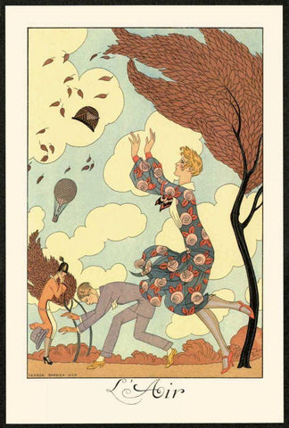 LAir White Modern Wood Framed Art Print with Double Matting by Barbier, George