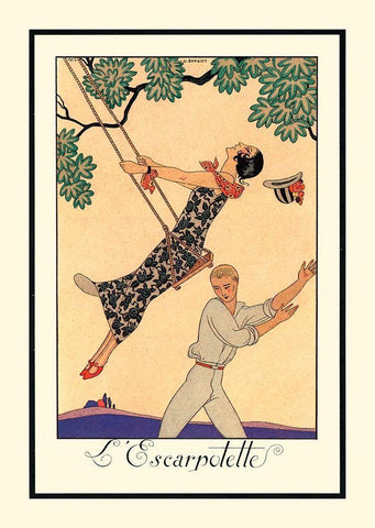 L Escarpotette White Modern Wood Framed Art Print with Double Matting by Barbier, George