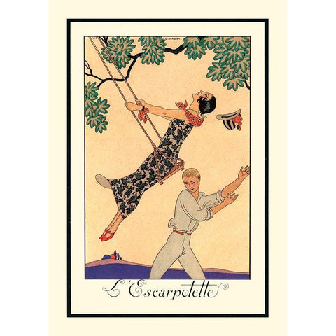 L Escarpotette Black Modern Wood Framed Art Print with Double Matting by Barbier, George