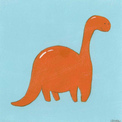 Brontosaurus  White Modern Wood Framed Art Print with Double Matting by Vess, June Erica