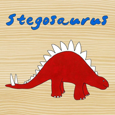Stegosaurus Black Modern Wood Framed Art Print by Meagher, Megan