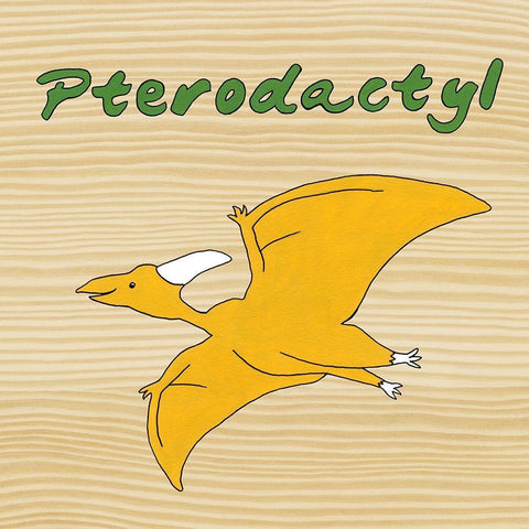Pterodactyl White Modern Wood Framed Art Print with Double Matting by Meagher, Megan
