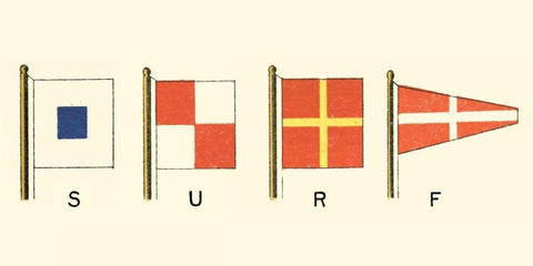 Surf White Modern Wood Framed Art Print with Double Matting by Vision Studio