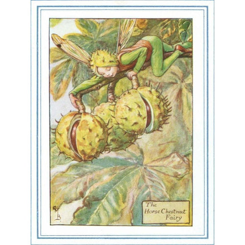 The Horse Chestnut Fairy Gold Ornate Wood Framed Art Print with Double Matting by Vision Studio