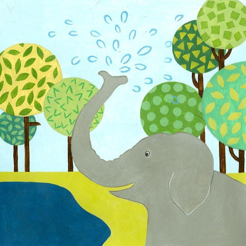 Jungle Fun II Black Modern Wood Framed Art Print by Meagher, Megan