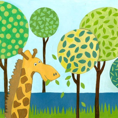 Jungle Fun III Black Modern Wood Framed Art Print with Double Matting by Meagher, Megan