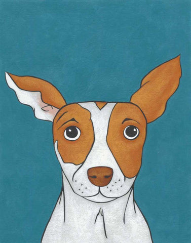 Pet Portraits II White Modern Wood Framed Art Print with Double Matting by Zarris, Chariklia