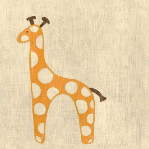 Best Friends - Giraffe White Modern Wood Framed Art Print with Double Matting by Zarris, Chariklia