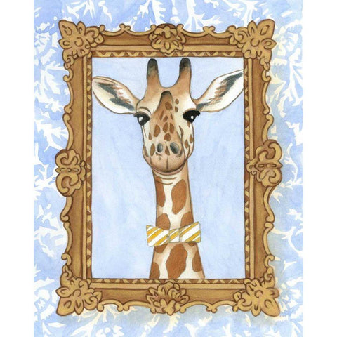 Teachers Pet - Giraffe Black Modern Wood Framed Art Print with Double Matting by Zarris, Chariklia