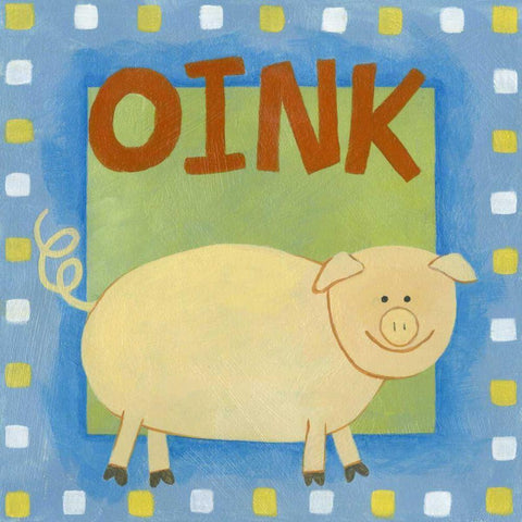 Oink Black Modern Wood Framed Art Print by Meagher, Megan