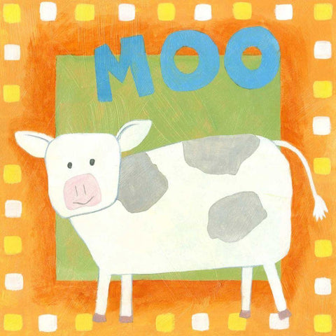 Moo Black Modern Wood Framed Art Print with Double Matting by Meagher, Megan