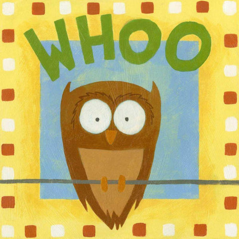 Whoo Black Modern Wood Framed Art Print with Double Matting by Meagher, Megan