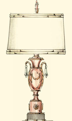 Boudoir Lamp I Black Ornate Wood Framed Art Print with Double Matting by Unknown