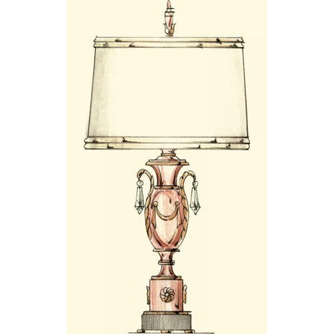 Boudoir Lamp I White Modern Wood Framed Art Print by Unknown