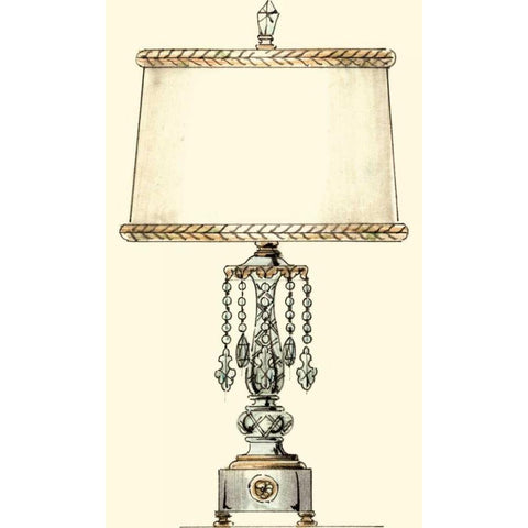 Boudoir Lamp II Black Modern Wood Framed Art Print by Unknown