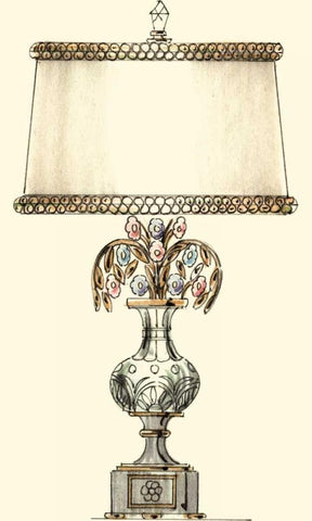 Boudoir Lamp V White Modern Wood Framed Art Print with Double Matting by Unknown