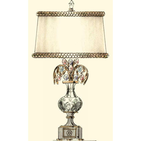 Boudoir Lamp V Gold Ornate Wood Framed Art Print with Double Matting by Unknown