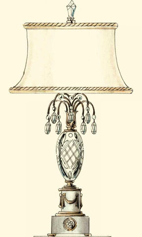 Boudoir Lamp VI White Modern Wood Framed Art Print with Double Matting by Unknown