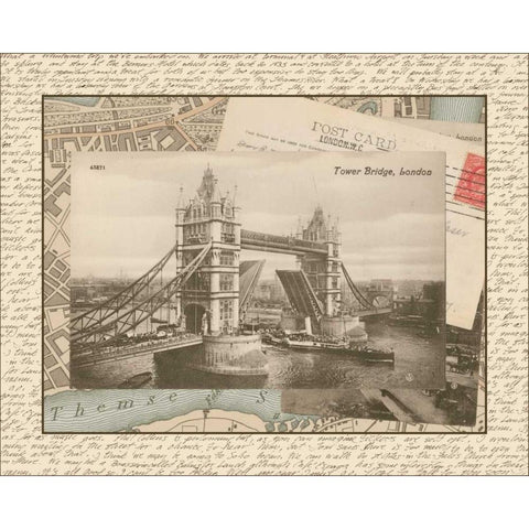 London Bridge White Modern Wood Framed Art Print by Vision Studio