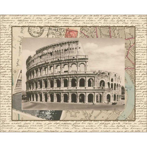 Colosseum Black Modern Wood Framed Art Print by Vision Studio