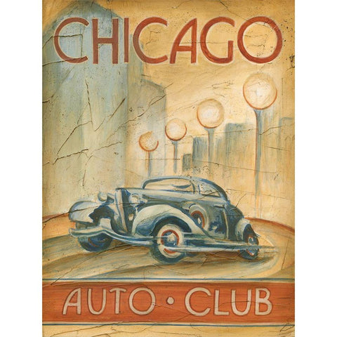 Chicago Auto Club White Modern Wood Framed Art Print by Harper, Ethan