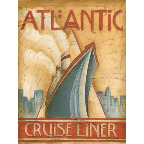 Atlantic Cruise Liner White Modern Wood Framed Art Print by Harper, Ethan