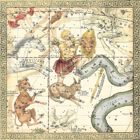 Zodiac Chart IV Gold Ornate Wood Framed Art Print with Double Matting by Vision Studio