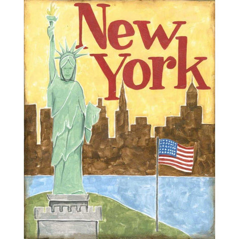 New York White Modern Wood Framed Art Print by Meagher, Megan
