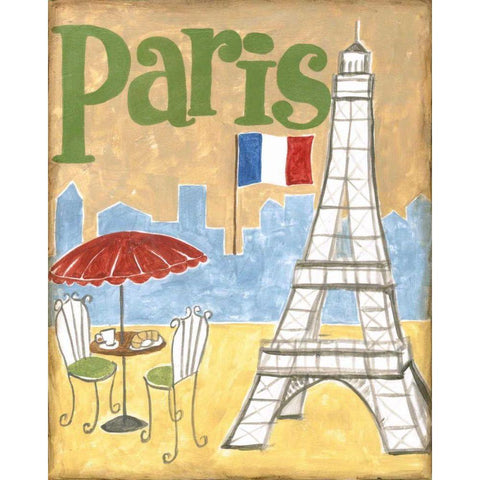Paris Black Modern Wood Framed Art Print with Double Matting by Meagher, Megan