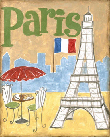 Paris White Modern Wood Framed Art Print with Double Matting by Meagher, Megan