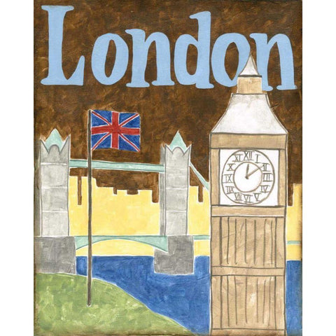 London Gold Ornate Wood Framed Art Print with Double Matting by Meagher, Megan