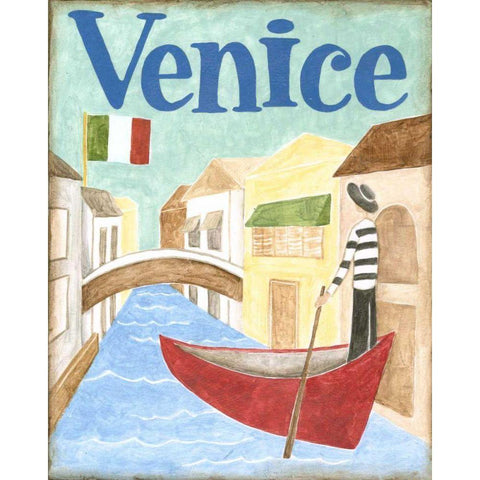 Venice Black Modern Wood Framed Art Print with Double Matting by Meagher, Megan