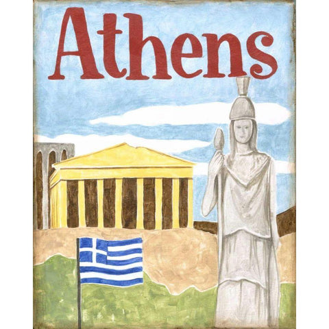 Athens White Modern Wood Framed Art Print by Meagher, Megan