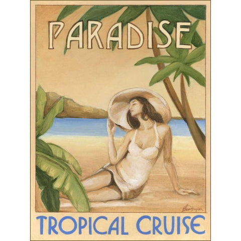 Paradise Black Modern Wood Framed Art Print with Double Matting by Harper, Ethan