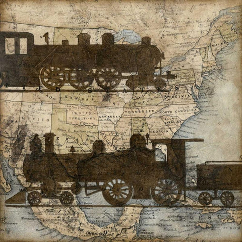 Travel Silhouette I Black Ornate Wood Framed Art Print with Double Matting by Meagher, Megan