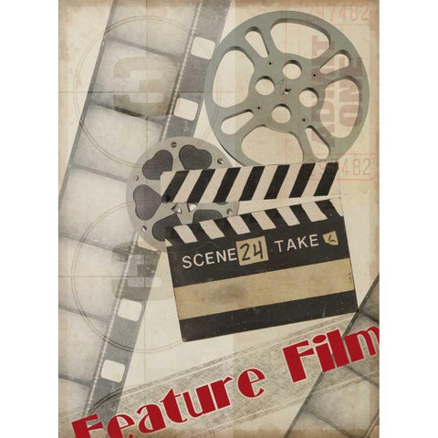 Small Feature Film Black Modern Wood Framed Art Print with Double Matting by Vision Studio