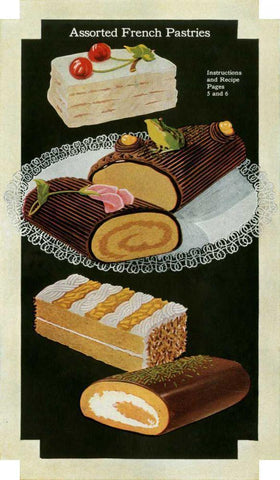 French Pastries I Black Ornate Wood Framed Art Print with Double Matting by Unknown