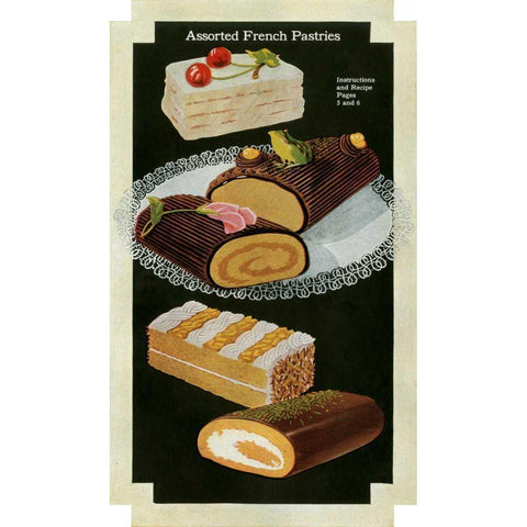 French Pastries I Black Modern Wood Framed Art Print by Unknown