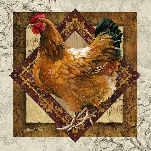 Mother Hen Black Modern Wood Framed Art Print by Stever, Janet