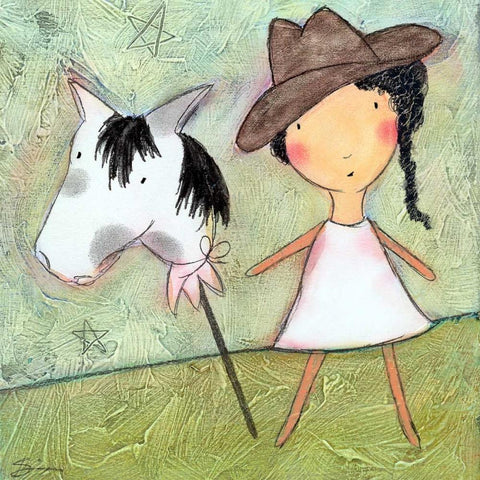 Cowgirl White Modern Wood Framed Art Print by Sonheim, Carla