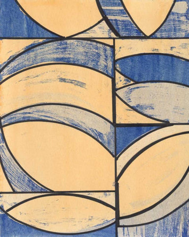 Indigo Complement I White Modern Wood Framed Art Print with Double Matting by McMullen, Charles