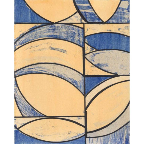 Indigo Complement I Black Modern Wood Framed Art Print with Double Matting by McMullen, Charles